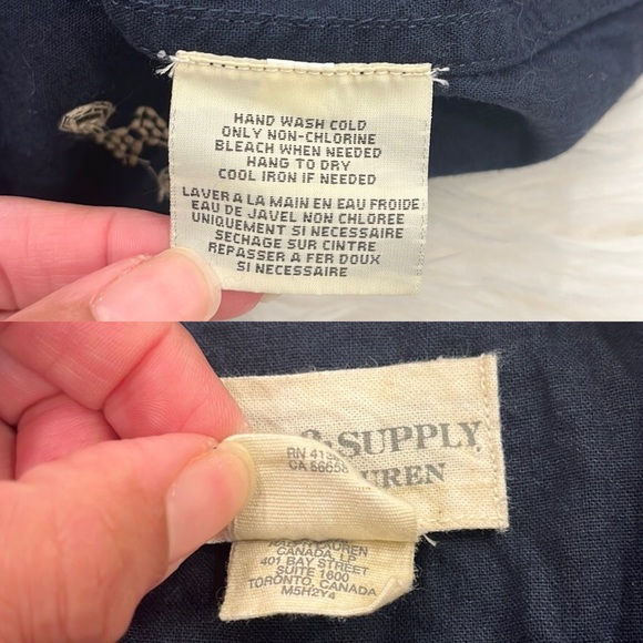 Denim & Supply Ralph Lauren Cowboy Western Embellished Navy Shirt - Picture 12 of 15